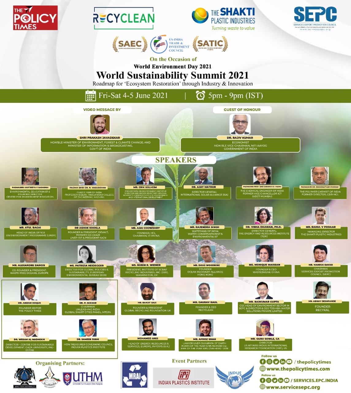 World Sustainability Summit – ‘Ecosystem Restoration’ through Industry & Innovation
