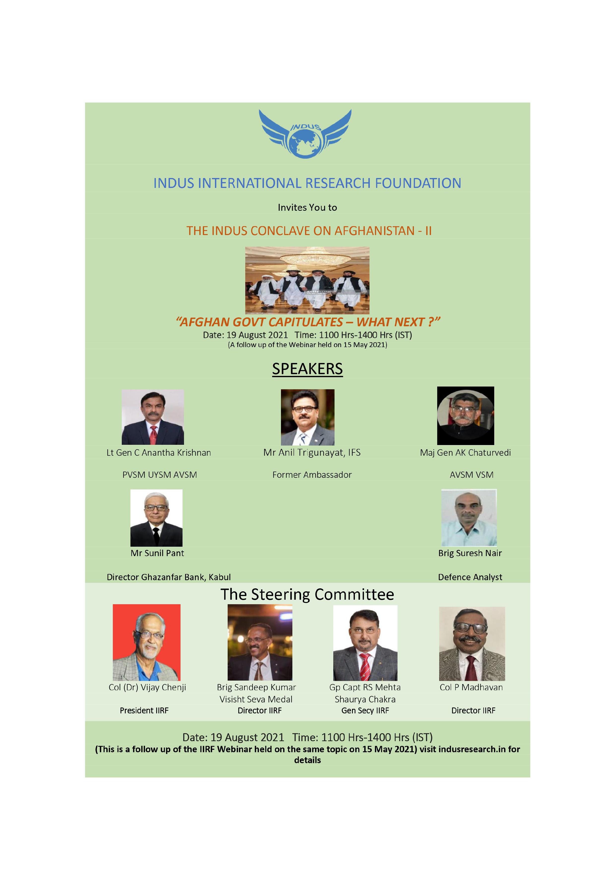 Recording of Indus Conclave – II on Afghanistan